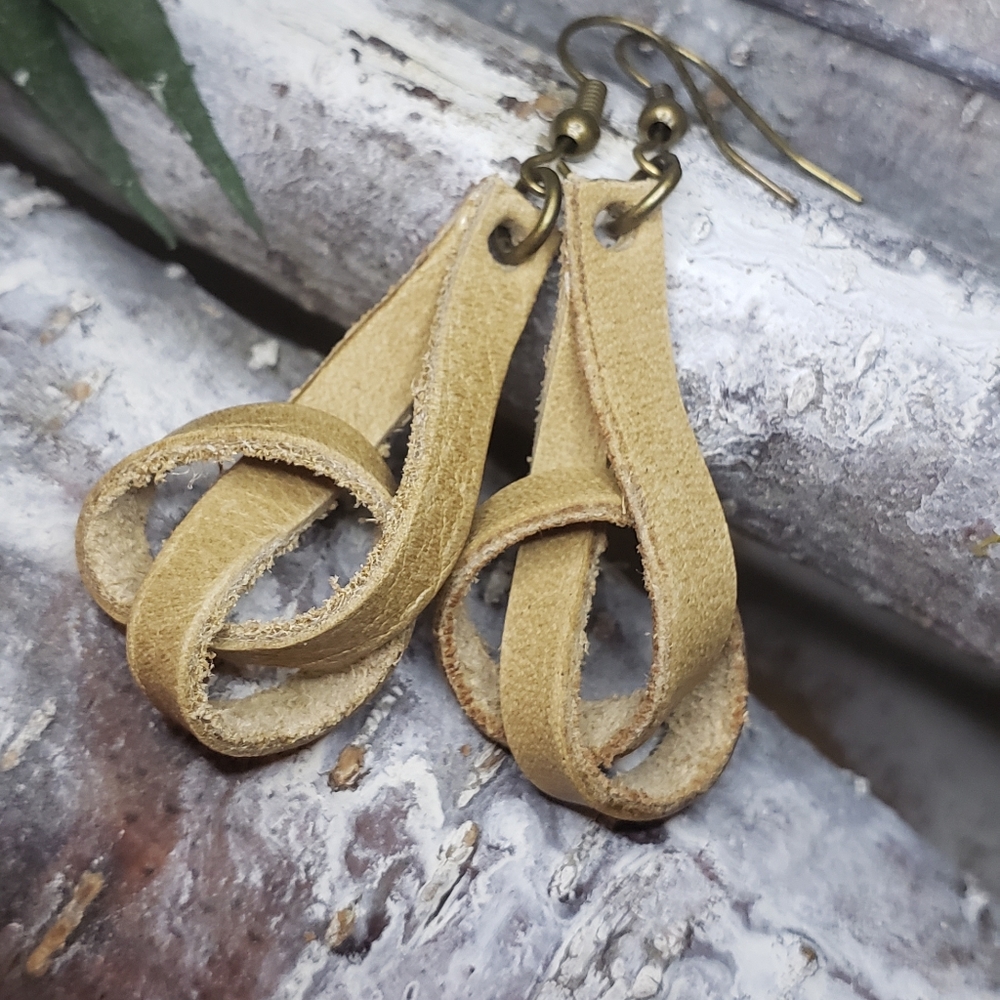Knot Genuine Leather Earrings